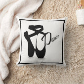 バレエバレリーナポイントシューズブラックダンス枕 クッション (ブランケット)