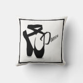 バレエバレリーナポイントシューズブラックダンス枕 クッション (裏面)