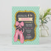 バレエバースデーパーティートゥトゥバレリーナガールズ招待状 招待状 (スタンド正面)