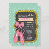 バレエバースデーパーティートゥトゥバレリーナガールズ招待状 招待状 (正面/裏面)
