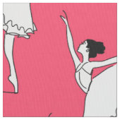 バレエパターンピンク白 |ダンス ファブリック (クローズアップ)