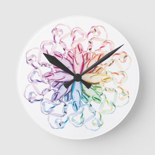 バレエパターン（スペクトル） ラウンド壁時計 (正面)