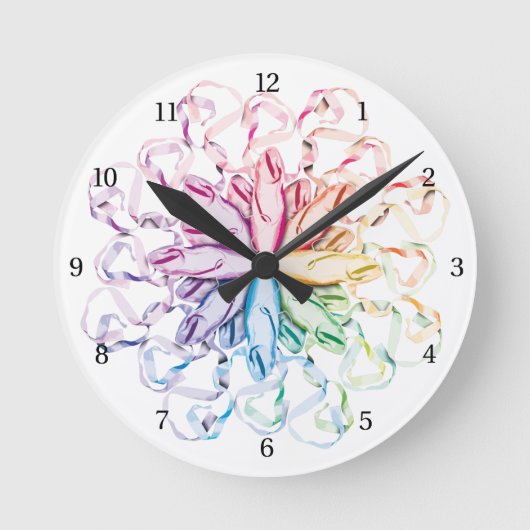 バレエパターン(分光) ラウンド壁時計 (正面)