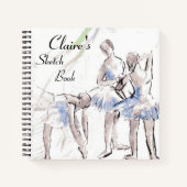 バレエパーソナライズされたとダンスのスケッチブック ノートブック (正面)
