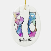 バレエパーソナライズされたクリスマス セラミックオーナメント (正面)