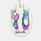 バレエパーソナライズされたクリスマス セラミックオーナメント (裏面)