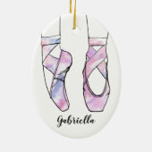 バレエパーソナライズされたクリスマス セラミックオーナメント (裏面)