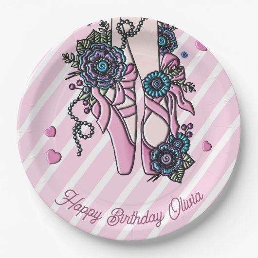 バレエパーソナライズされたシューズ ペーパープレート (正面)
