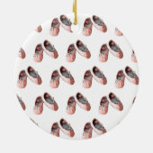 バレエパーソナライズされたスリッパのクリスマスオーナメント セラミックオーナメント (裏面)