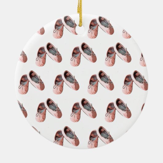 バレエパーソナライズされたスリッパのクリスマスオーナメント セラミックオーナメント (裏面)