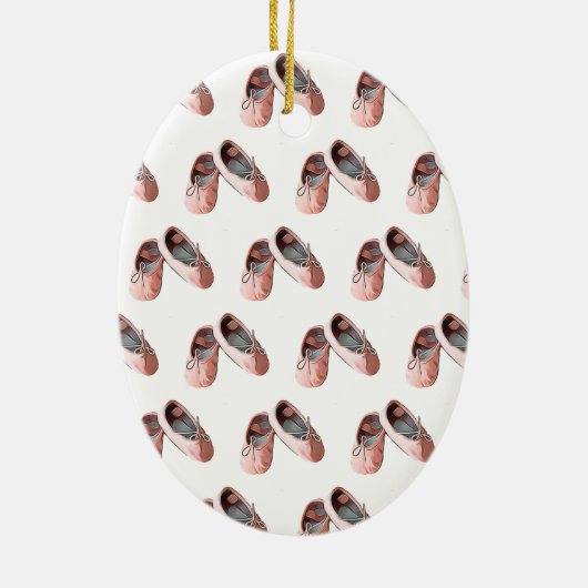 バレエパーソナライズされたスリッパのクリスマスオーナメント セラミックオーナメント (裏面)