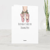 バレエパーソナライズされたスリッパーズバレリーナ誕生日 カード (裏面)
