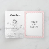 バレエパーソナライズされたスリッパーズバレリーナ誕生日 カード (内部)