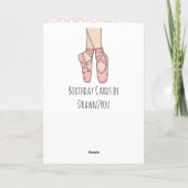 バレエパーソナライズされたスリッパーズバレリーナ誕生日 カード (裏面)