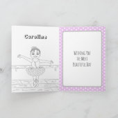 バレエパーソナライズされたスリッパーズバレリーナ誕生日Ca カード (内部)