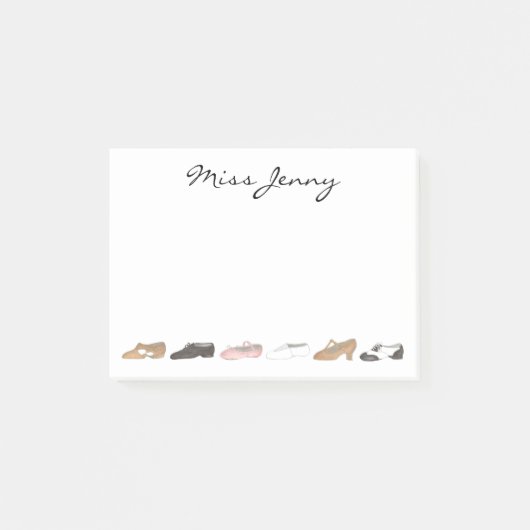 バレエパーソナライズされたタップジャズダンス先生ギフト ポストイット (正面)