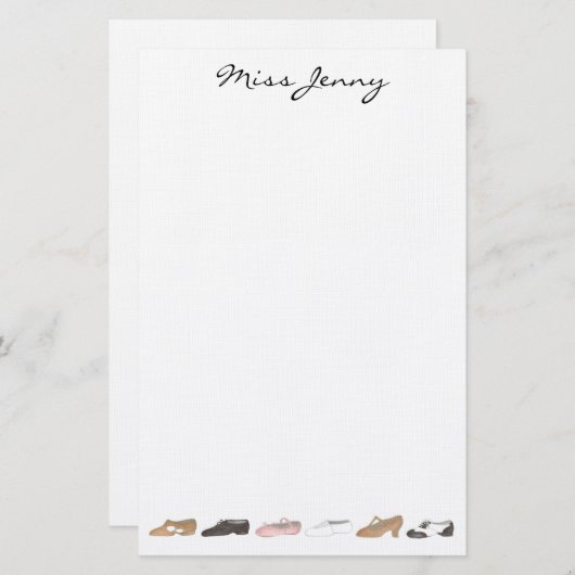 バレエパーソナライズされたタップダンスシューズ先生ギフト 便箋 (正面/裏面)
