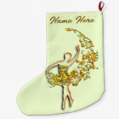 バレエパーソナライズされたダンサーガールクリスマスストッキング ラージクリスマスストッキング (裏面)