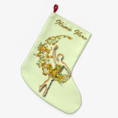 バレエパーソナライズされたダンサーガールクリスマスストッキング ラージクリスマスストッキング (正面 (吊り時))