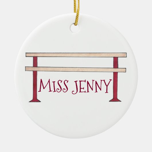 バレエパーソナライズされたバレバレバレバレバレリーナダンス先生 セラミックオーナメント (正面)