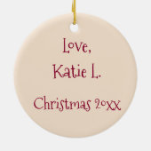 バレエパーソナライズされたバレバレバレバレバレリーナダンス先生 セラミックオーナメント (裏面)