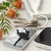 バレエパーソナライズされた踊りバレリーナ キーホルダー (正面右)