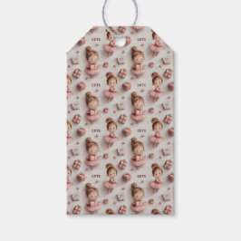 バレエパーティー in ブラッシュとバレエピンク ギフトタグ