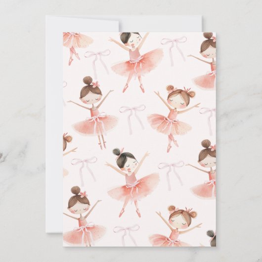 バレエピンクガールズツチュバレリーナ2nd誕生日 招待状 (裏面)