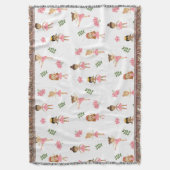 バレエピンクバレリーナス踊りパターン スローブランケット (正面縦)