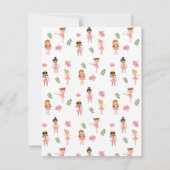 バレエピンクバレリーナス踊りパターン ノートカード (裏面)