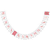 バレエピンクバレリーナハッピーバースデー バンティングフラッグ (全)