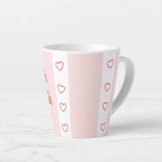 バレエピンストライプクオララ カフェラテマグ (右アングル)