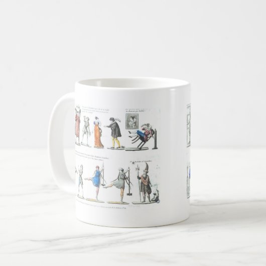 バレエフランスのキャラクターイラストレーション コーヒーマグカップ (正面左)
