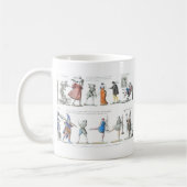 バレエフランスのキャラクターイラストレーション コーヒーマグカップ (左)