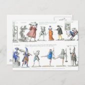 バレエフランスのキャラクターイラストレーション ポストカード (正面/裏面)