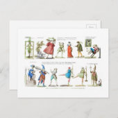 バレエフランスのキャラクターヴィンテージ ポストカード (正面/裏面)