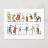 バレエフランスのキャラクターヴィンテージ ポストカード (正面)