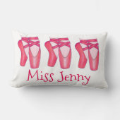 バレエポインテシューズピンクダンス先生リサイタルギフト ランバークッション (正面)