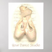 バレエポインテシューズ色彩の鮮やかパーソナライズされた ポスター (正面)
