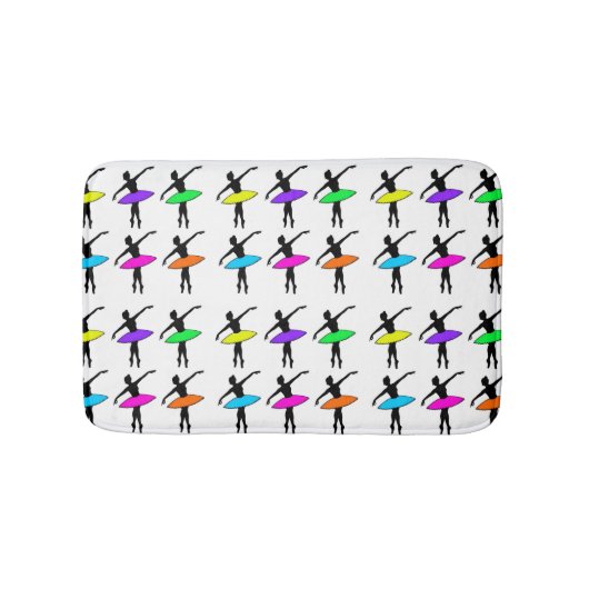 バレエポインテダンサーリサイタルダンスネオンバレリーナ バスマット (正面)