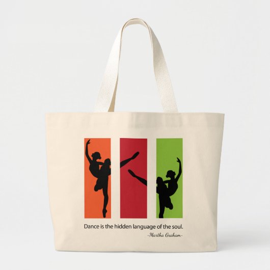 バレエモダンダンサー引用文 ラージトートバッグ (正面)