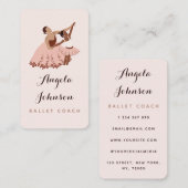 バレエモダン先生ダンスバレリーナイラストレーション 名刺 (正面/裏面)