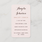バレエモダン先生ダンスバレリーナイラストレーション 名刺 (裏面)