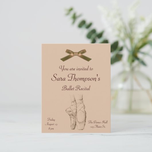 バレエリサイタル招待状 招待状 (スタンド正面)