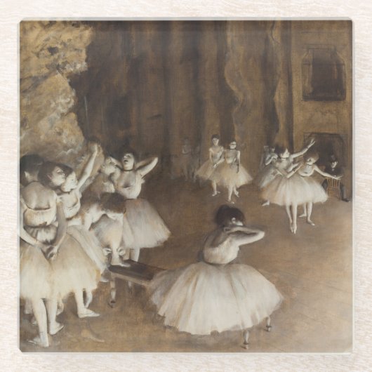 バレエリハーサルステージ | Edgar Degas ガラスコースター (正面)