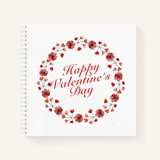 バレエレガントンタインデーフローラリース |ノートブック ノートブック (正面)