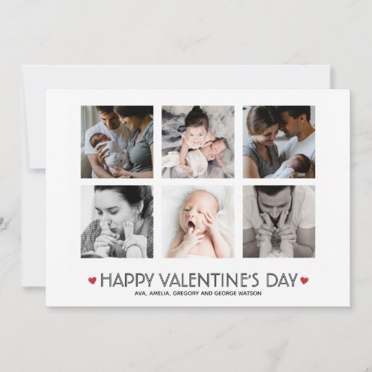 バレエレガントンタインデー6スクエアフォトコラージュ シーズンカード (正面)