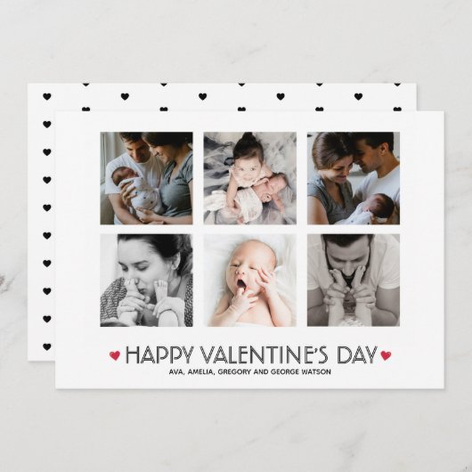 バレエレガントンタインデー6スクエアフォトコラージュ シーズンカード (正面/裏面)