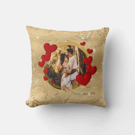 バレエレガントンティネス、愛、記念日赤いハート クッション (正面)