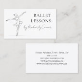 バレエレッスワンラインストロークバレリーナスケッチ 名刺 (正面/裏面)
